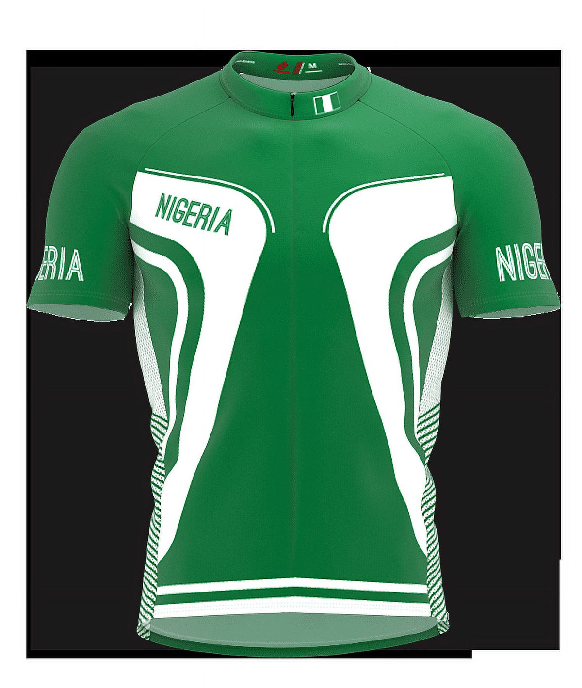 Nigeria Full Zipper Bike Short Sleeve Cycling Jersey for Men - Size XS K944511