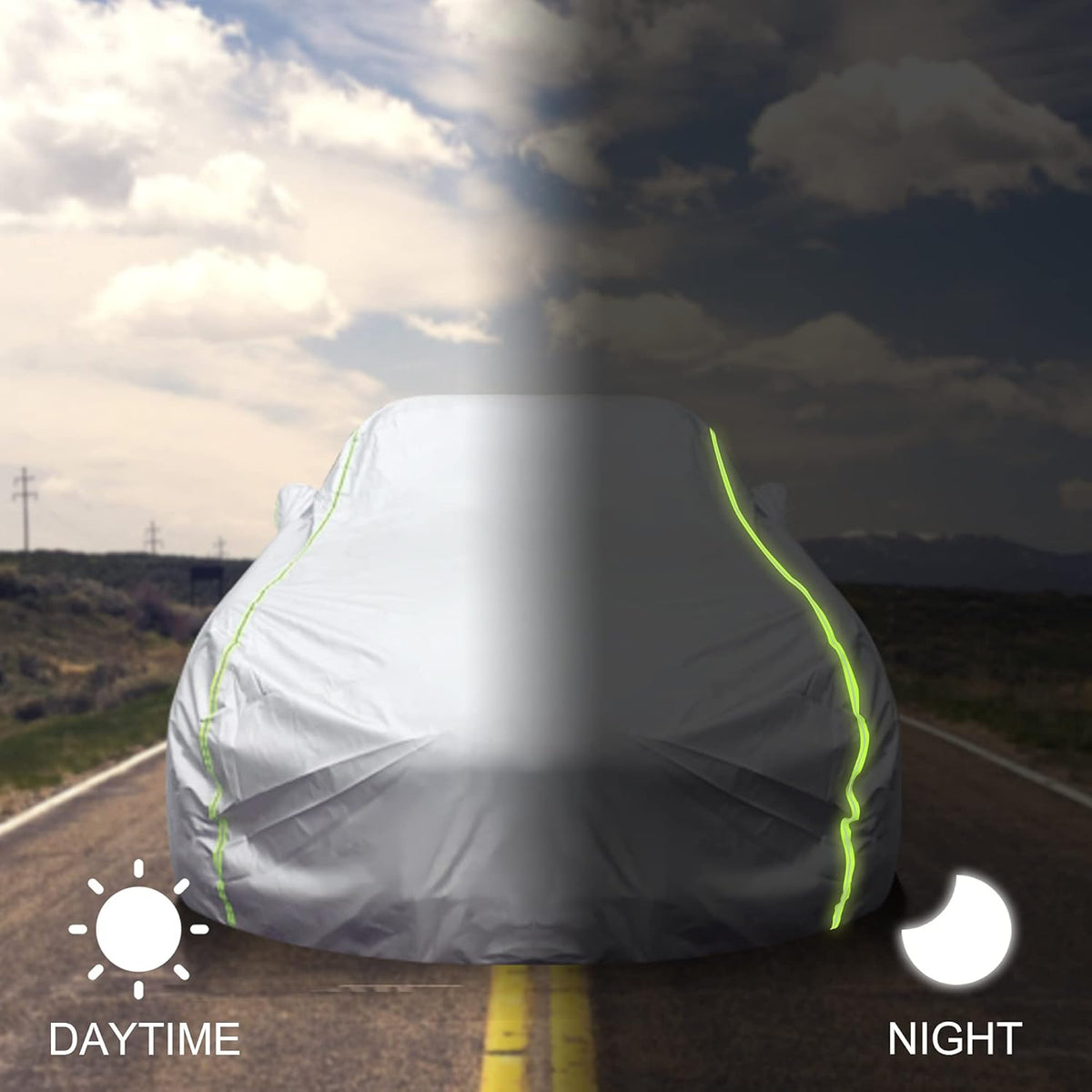 300D Oxford Waterproof Full Exterior SUV Car Cover with Zipper E185394