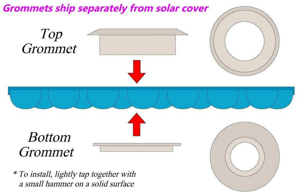 Blue Rectangle Solar Pool Cover with Grommets, 20' x 45' Y23369