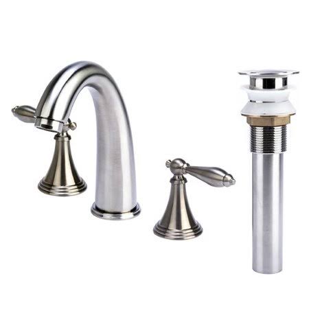 Brushed Nickel Widespread Bathroom Faucet with Drain Assembly Z8082