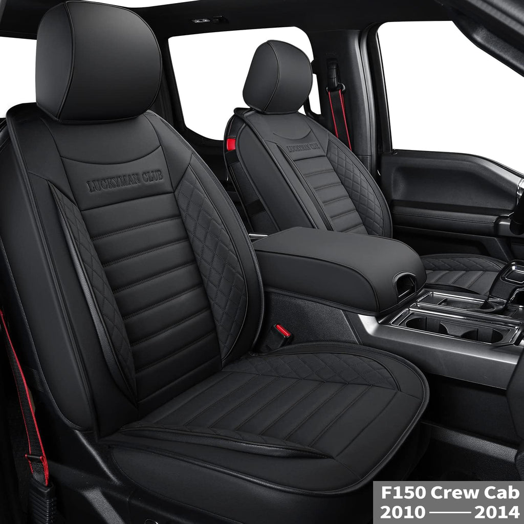 Black Rear Faux Leather Back Seat Covers V38481