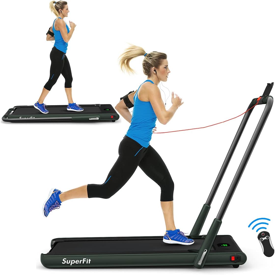 2 in 1 Folding Treadmill with APP Control and LED Display O863701