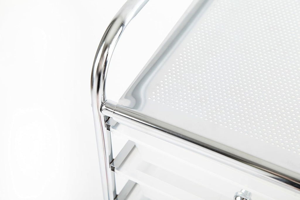 15 Drawer Semi-Transparent White Rolling Storage Cart Y893