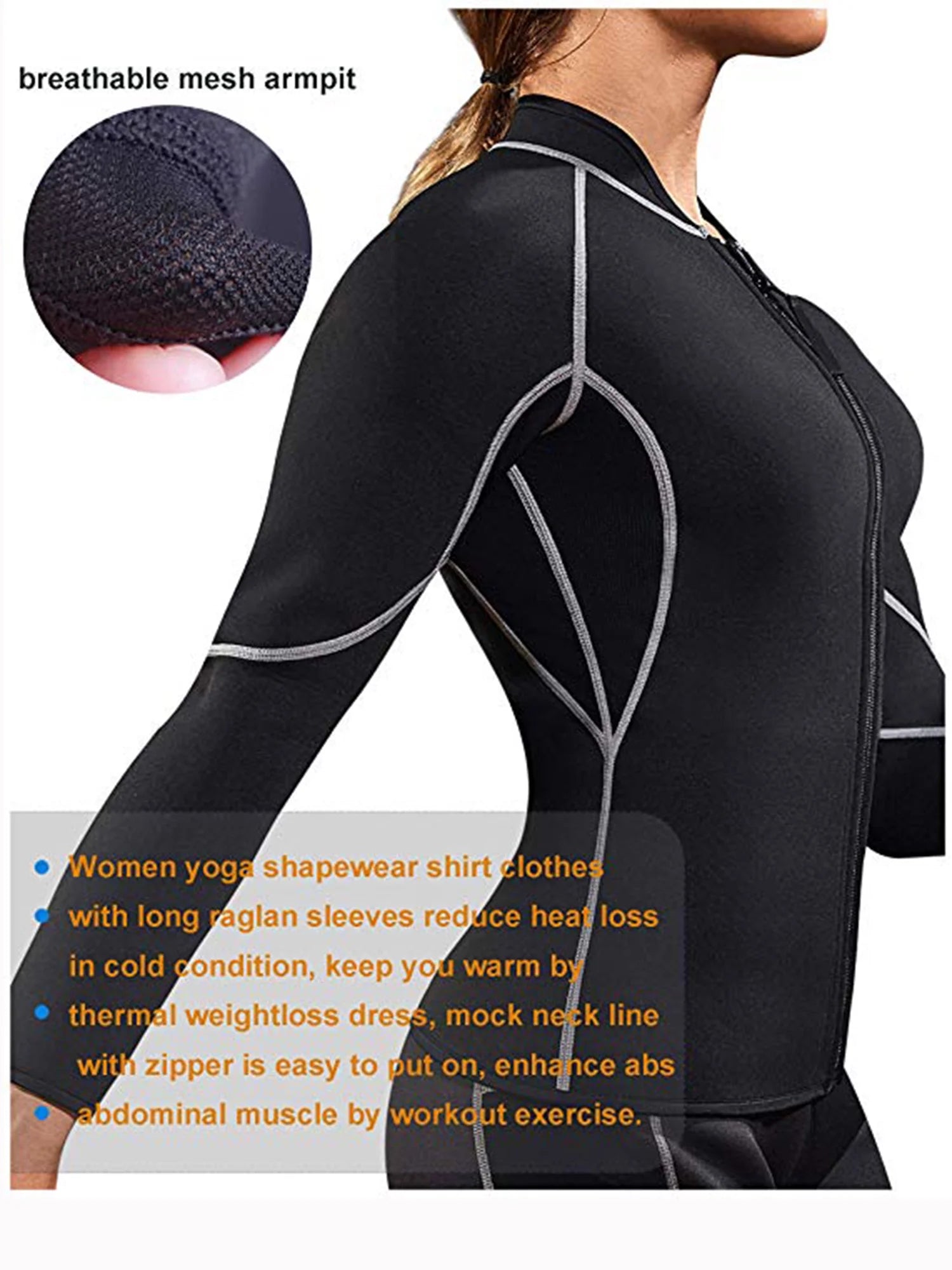 Women's Neoprene Sauna Vest Waist Trainer Corset Long Sleeves Gym Hot Sweat Suit Workout Body Shaper H66901