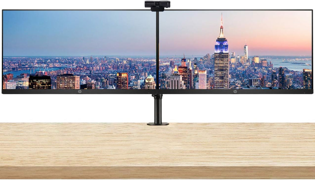 21.5 Inch FHD IPS LED-Backlit LCD Monitor 2-Pack with PW313 Full HD 1080p Webcam and Desk Mount Clamp Dual Monitor Stand K68606