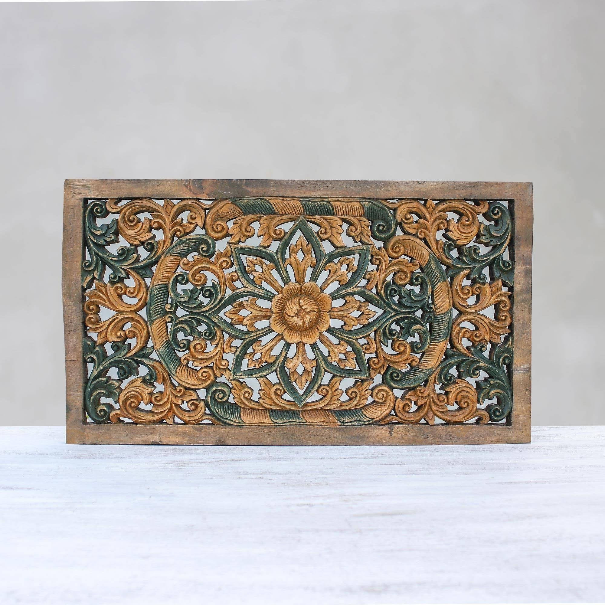 Teak Relief Panel Wall Décor I3670