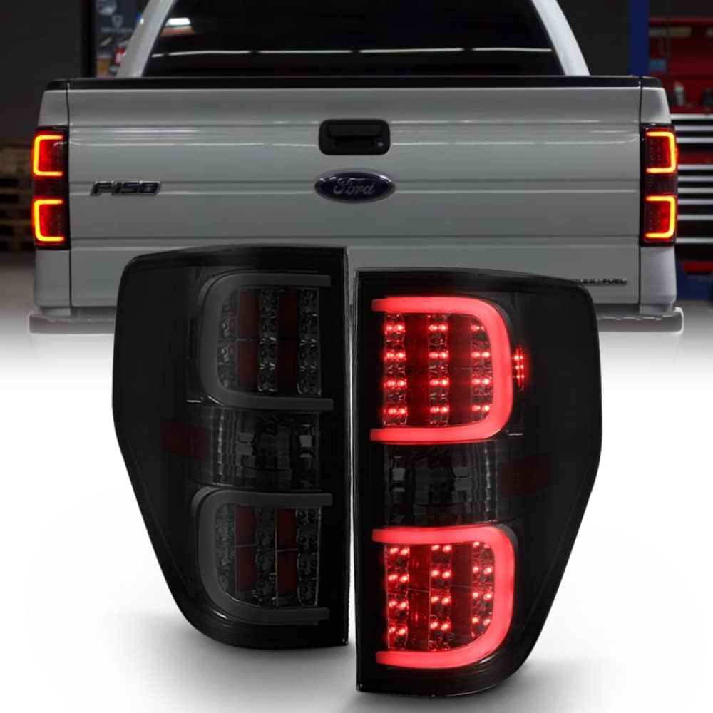 Black Dual LED Bar Tail Lights Brake Lamps Pair Z440