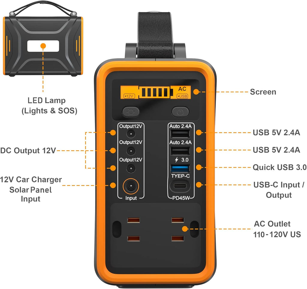 240Wh Peak 400W LiFePO4 Portable Power Station S79195