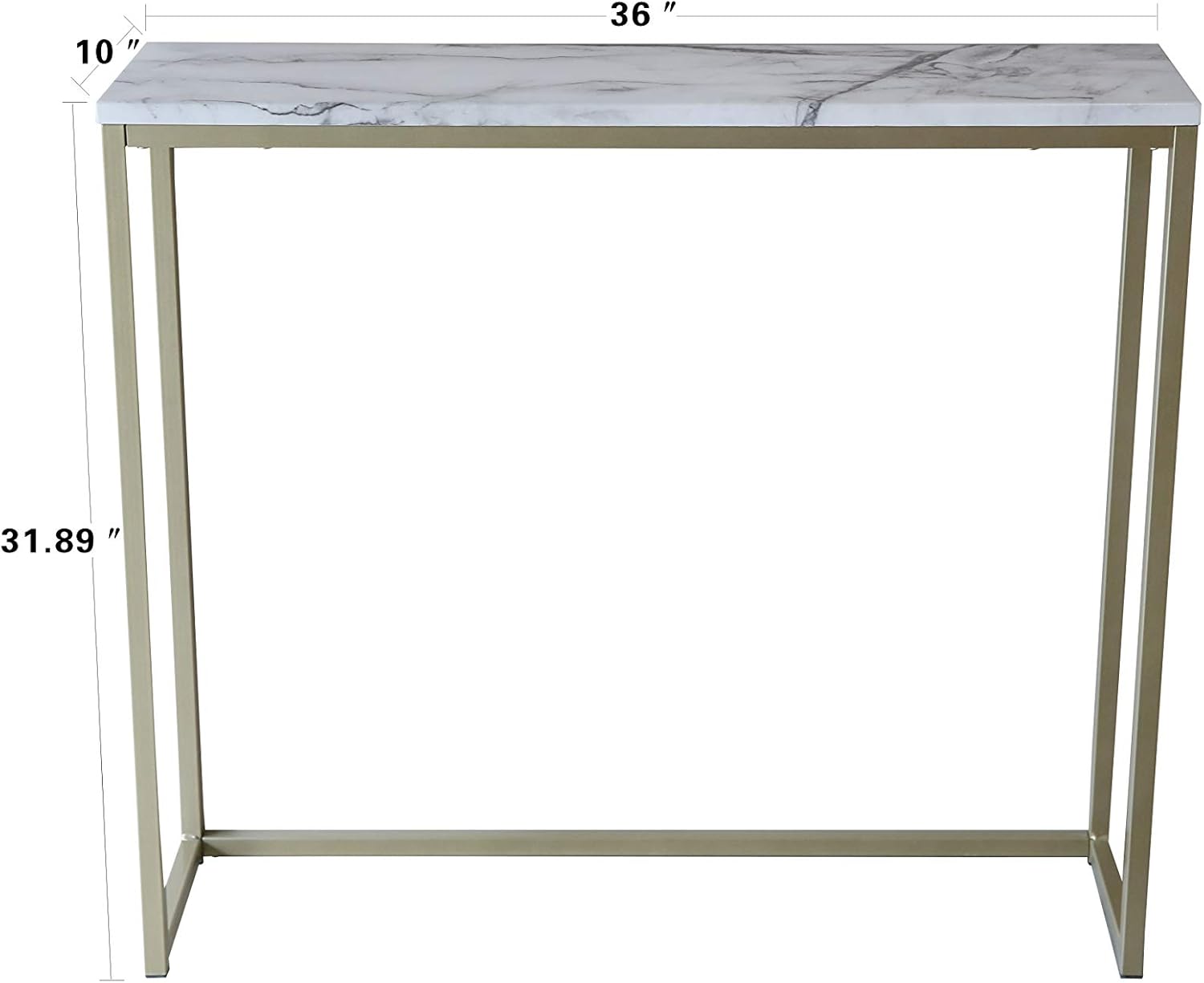 Faux Marble Console Table with Gold Metal Frame X1340