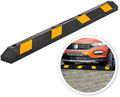 Rubber Parking Curb Wheel Stopper Block 72" Wide Black/Yellow Reflective, Pack of 2 Z32133