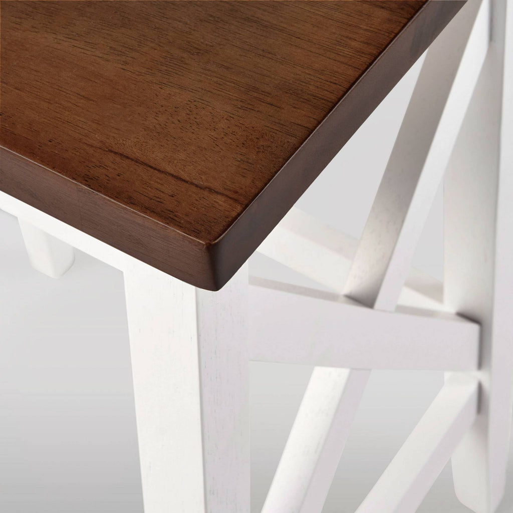 Set of 2 White Wooden Counter Height Barstools S797599