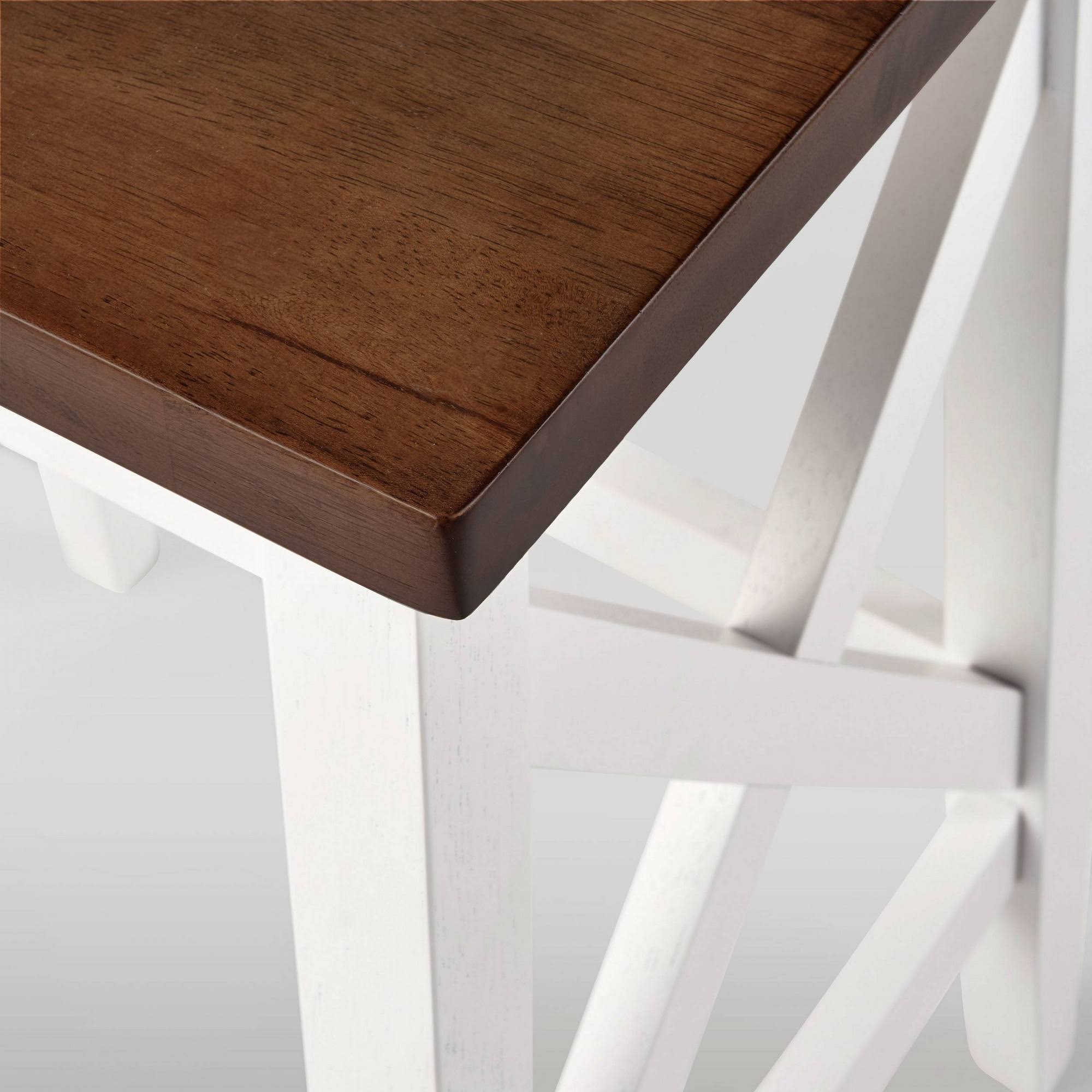 Set of 2 White Wooden Counter Height Barstools S797599