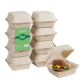 Disposable Sugarcane Clamshell Containers 300 Pack 450ml T822