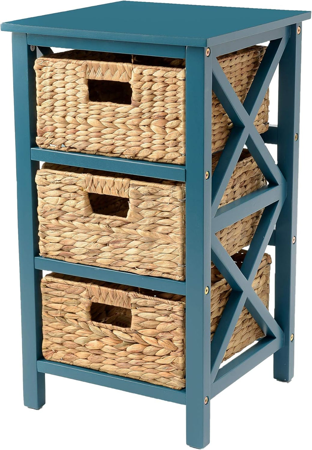 3 Tier End Table with 3 Baskets, Walnut P136880