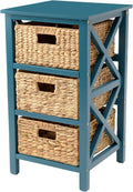 3 Tier End Table with 3 Baskets, Walnut P136880