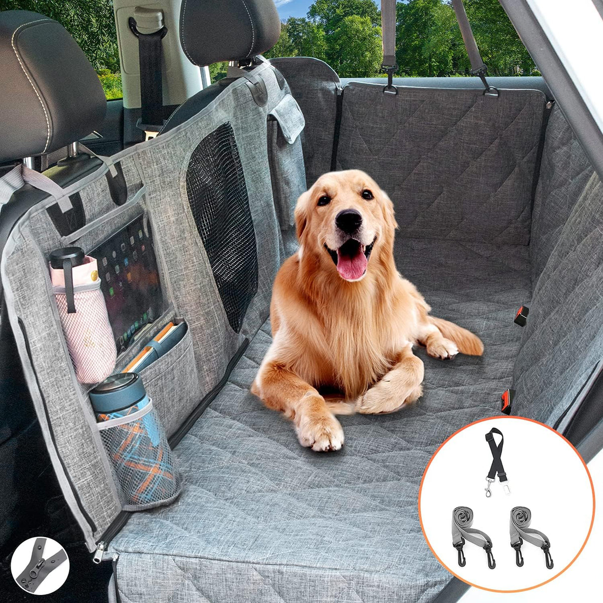 Waterproof Dog Car Seat Cover with Mesh Window Pack of 2 N650