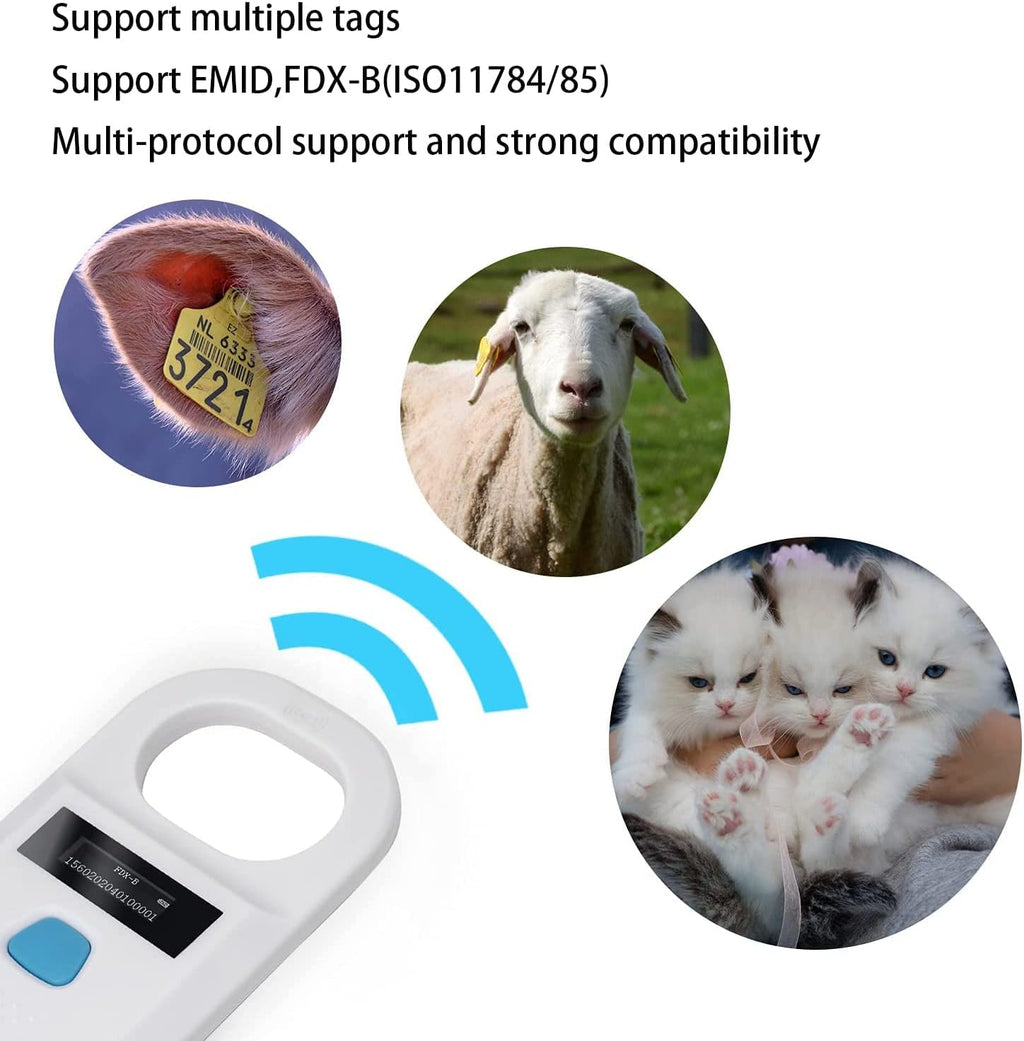 Pet Microchip Reader RFID EMID Animal Handheld Scanner Pack of 2 C562