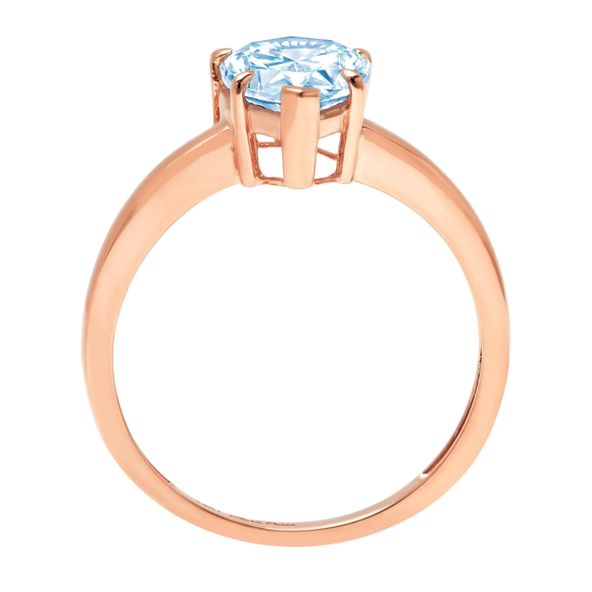 Pear Cut Blue Topaz Rose Gold Solitaire Ring G73875