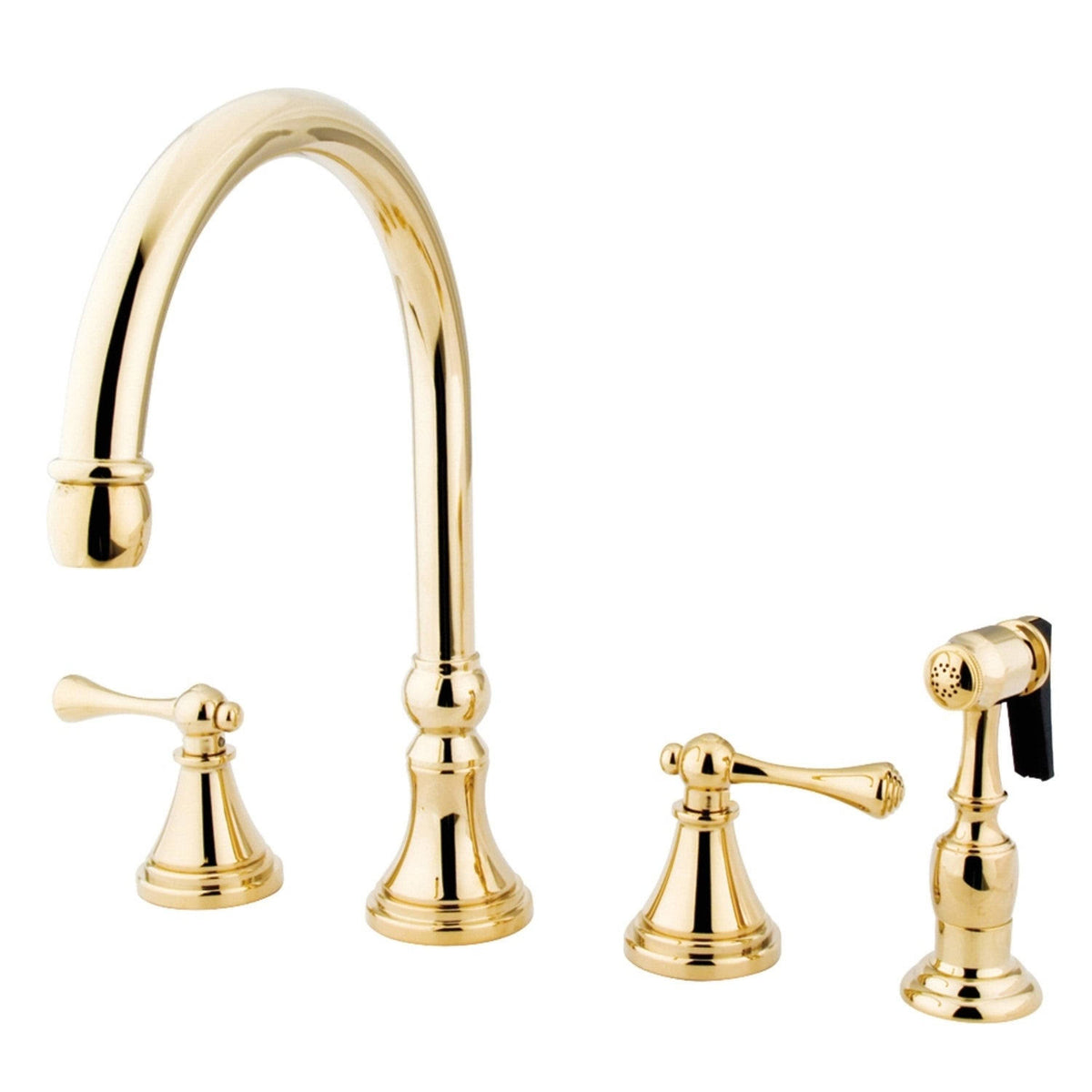 Widespread Kitchen Faucet with Brass Sprayer K2856