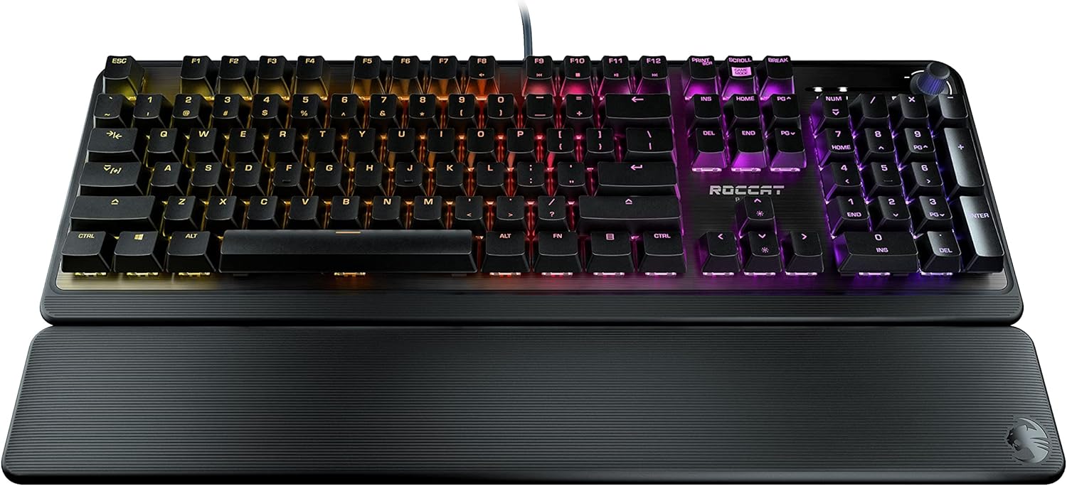 Black Wired Mechanical Gaming Keyboard with Detachable Palm Rest A12335