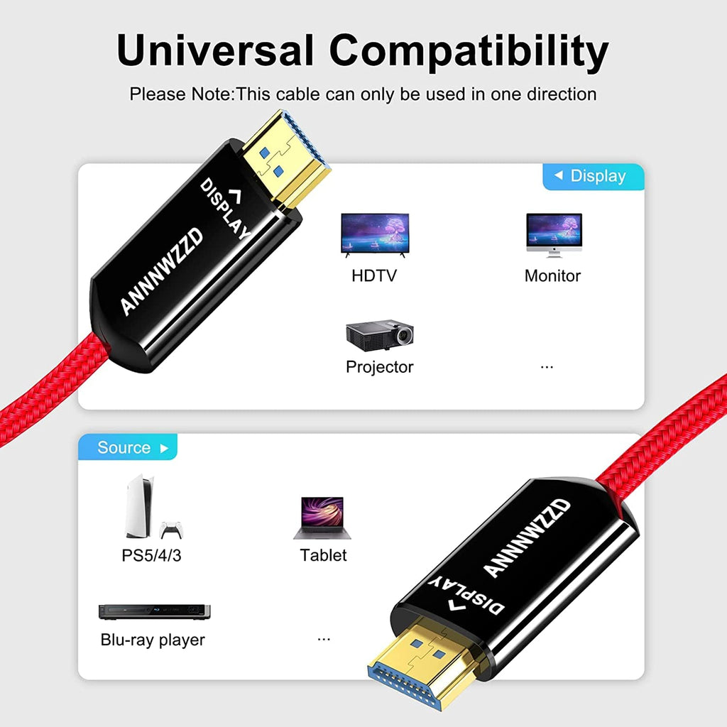 8K HDMI 2.1 Fiber Optic Cable, 328FT/100M W2579