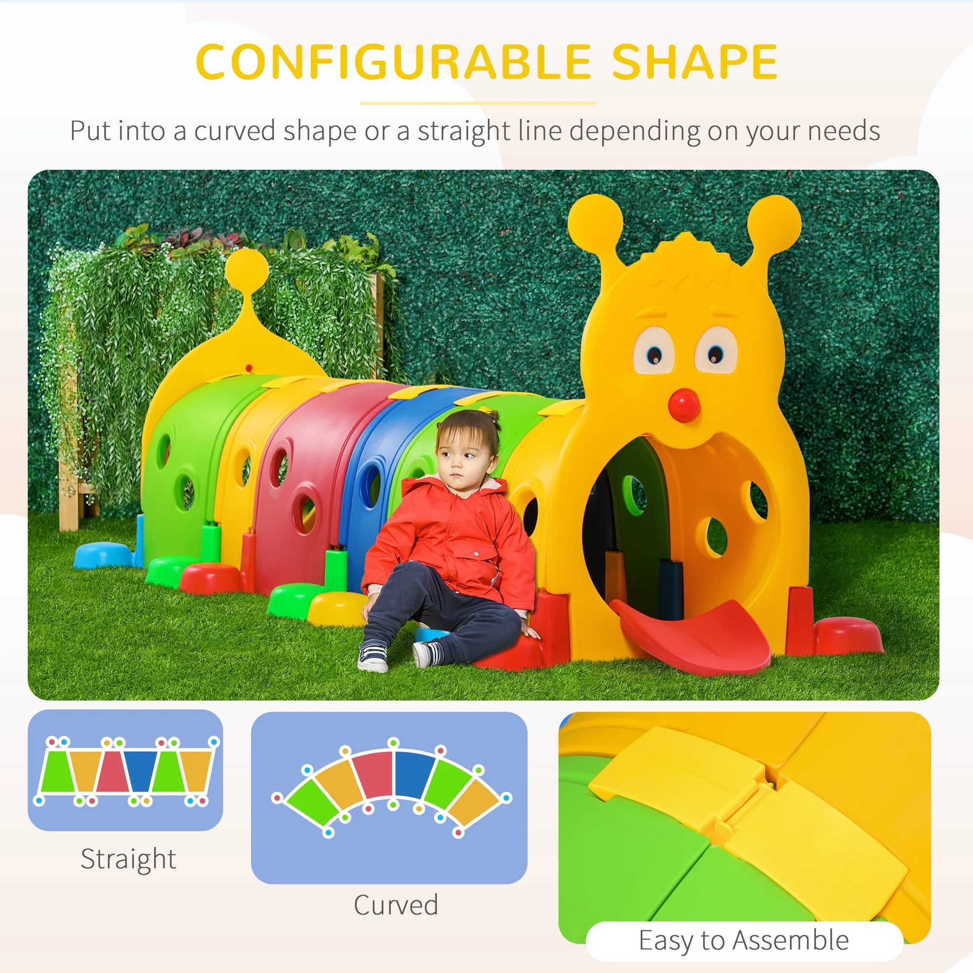 Kids Caterpillar Tunnel Climb-N-Crawl Play J171557