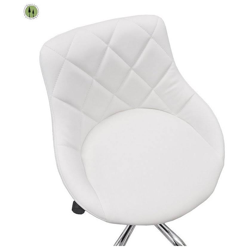 White Adjustable Rolling Stool J66915
