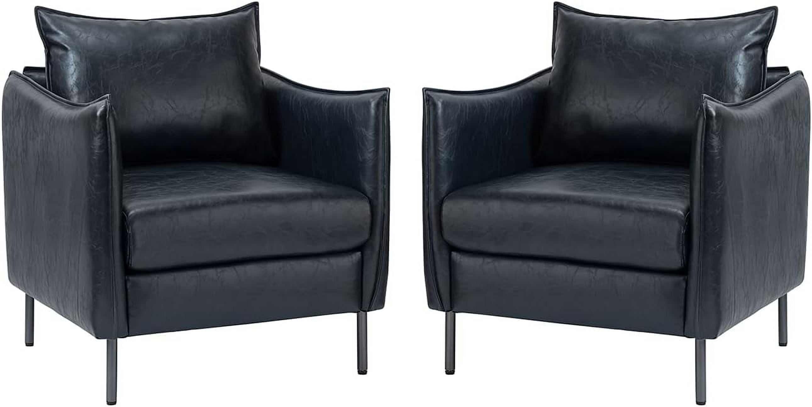 Navy Faux Leather Armchair Set Of 2 N159645