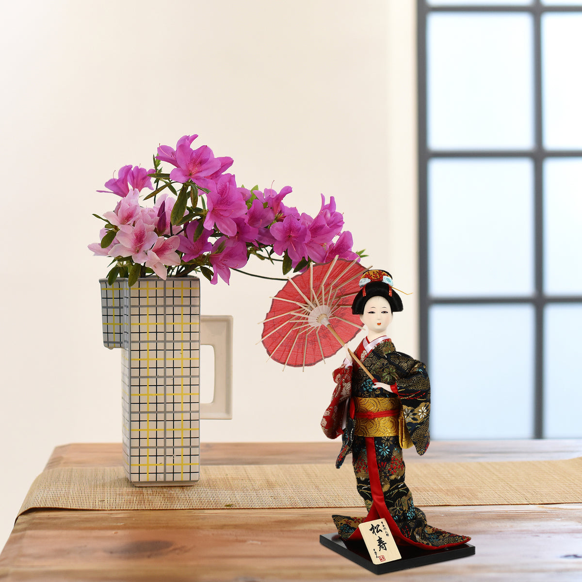 Japanese Kimono Figurine Asian Dolls Ornament Oriental Statue Collectible Figure Antique Vintage Sculpture S7141