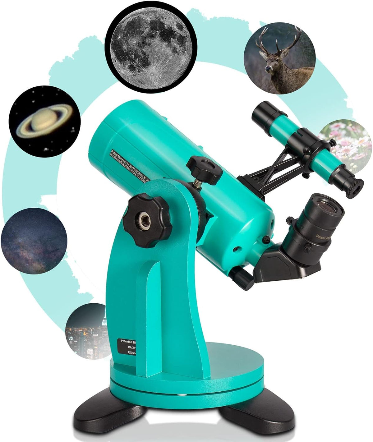 Maksutov-Cassegrain Telescope 60 with Dobsonian Mount, 60mm Aperture 750mm Focal Length, with Finderscope and Phone Adapter G839232
