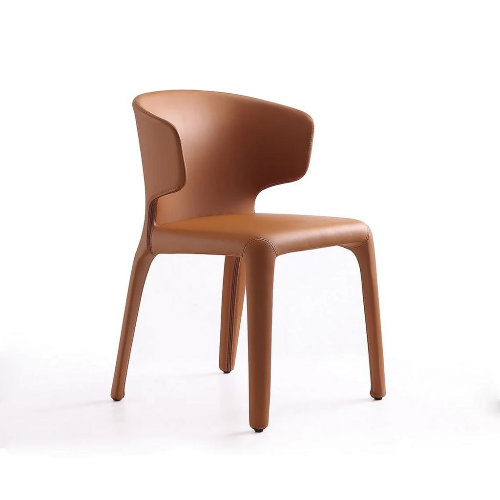 Faux Leather Dining Chair in Brown (Set of 2) J362