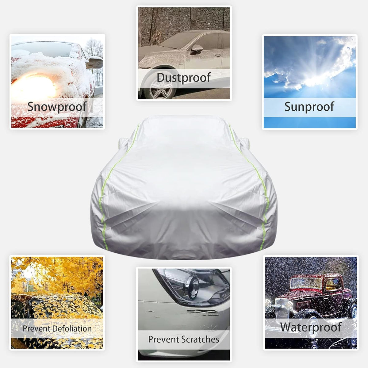 300D Oxford Waterproof Full Exterior SUV Car Cover with Zipper E185394