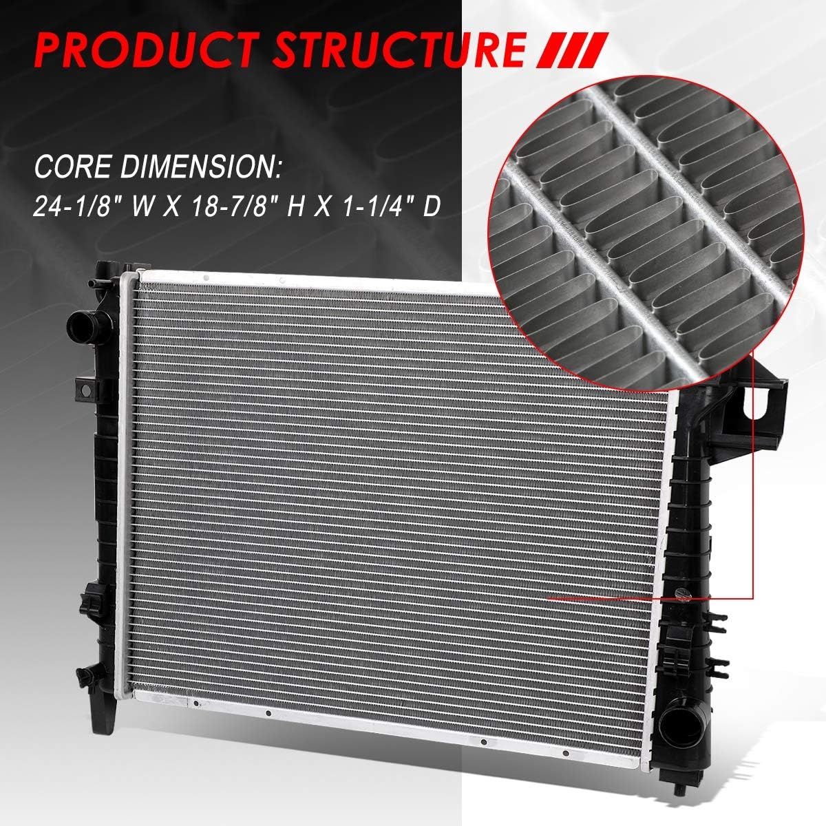 1-Row Aluminum Cooling Radiator F25848