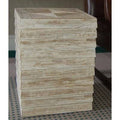 Olde World White Plank End Table N125