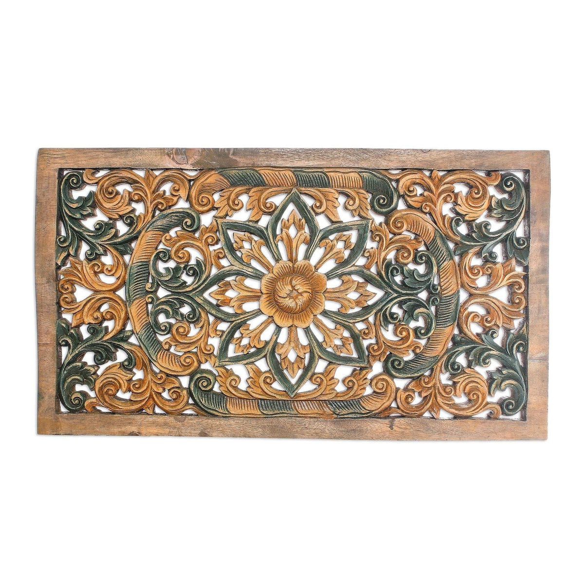 Teak Relief Panel Wall Décor I3670