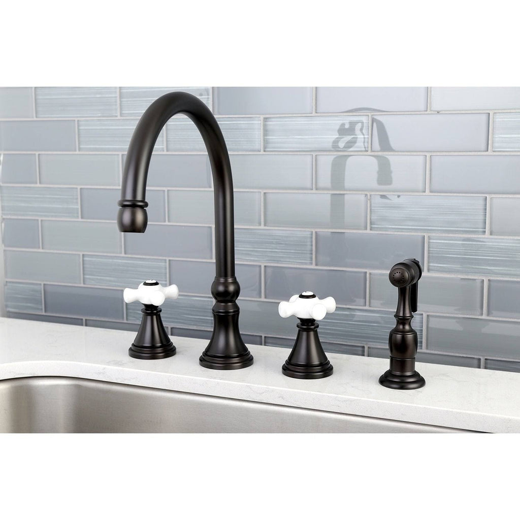 Widespread Kitchen Faucet with Brass Sprayer K2856