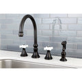 Widespread Kitchen Faucet with Brass Sprayer K2856