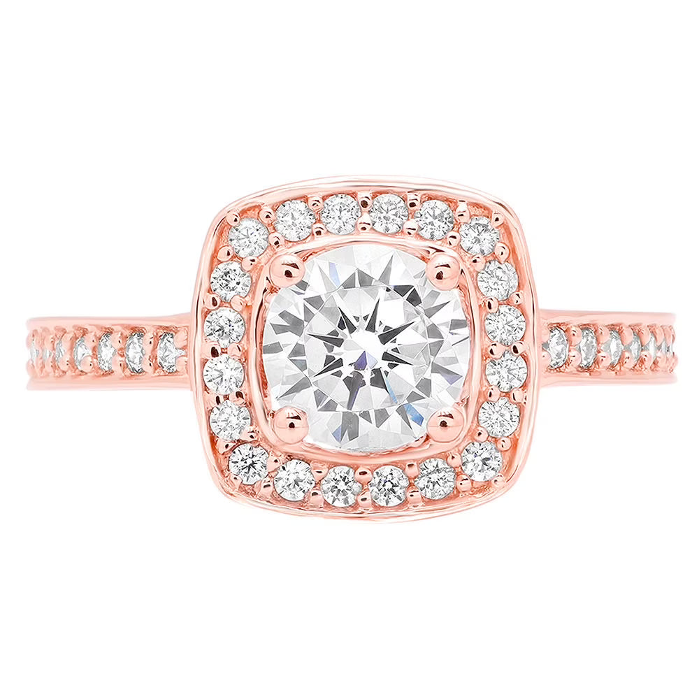 14K Rose Gold Diamond Engagement Ring size 5.5 K891