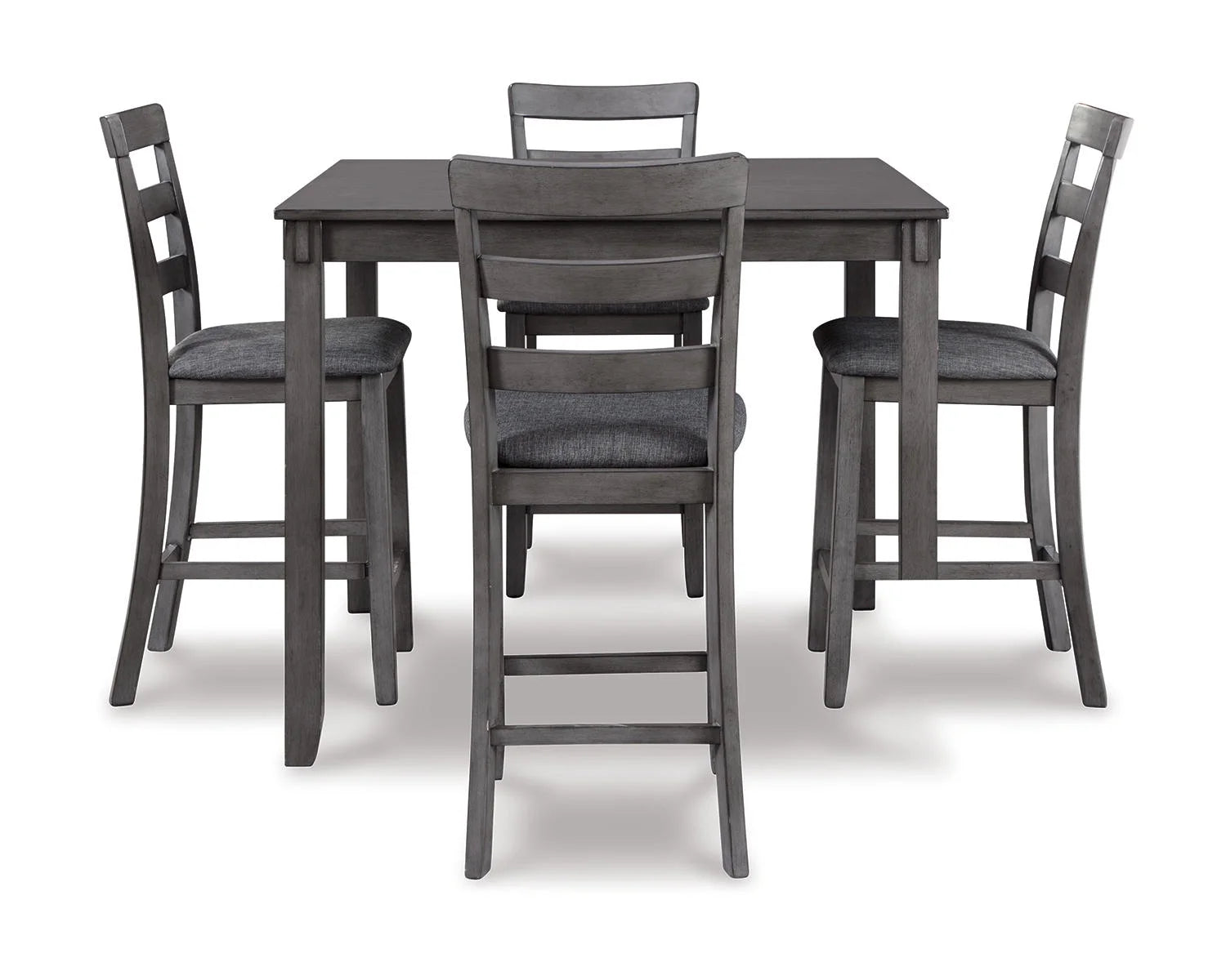 Counter Height Dining Table and Bar Stools Set of 5 Gray P213