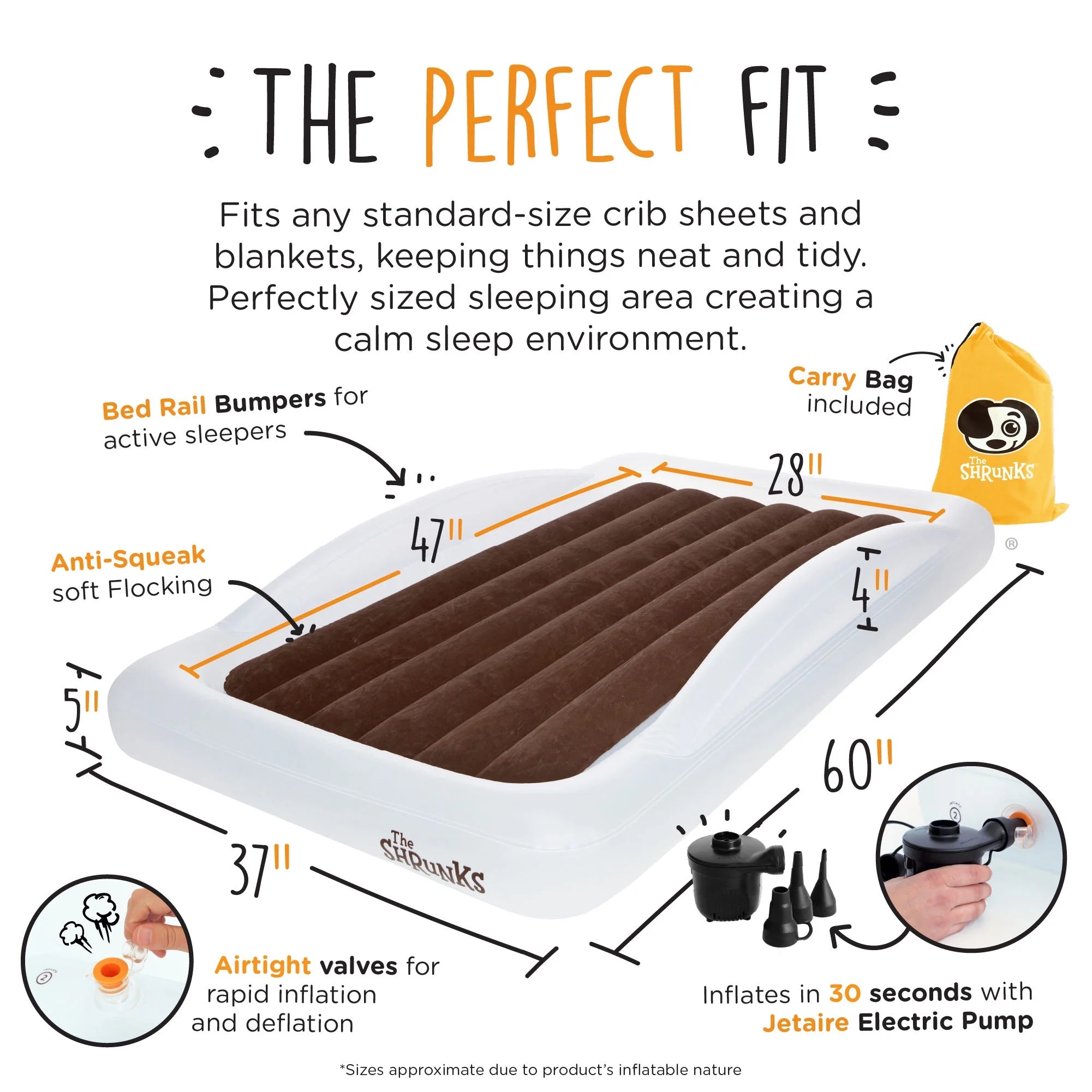 Toy Story Kids Inflatable Travel Bed with Safety Side Rails and Crib Sheet and Pillowcase Set H2018