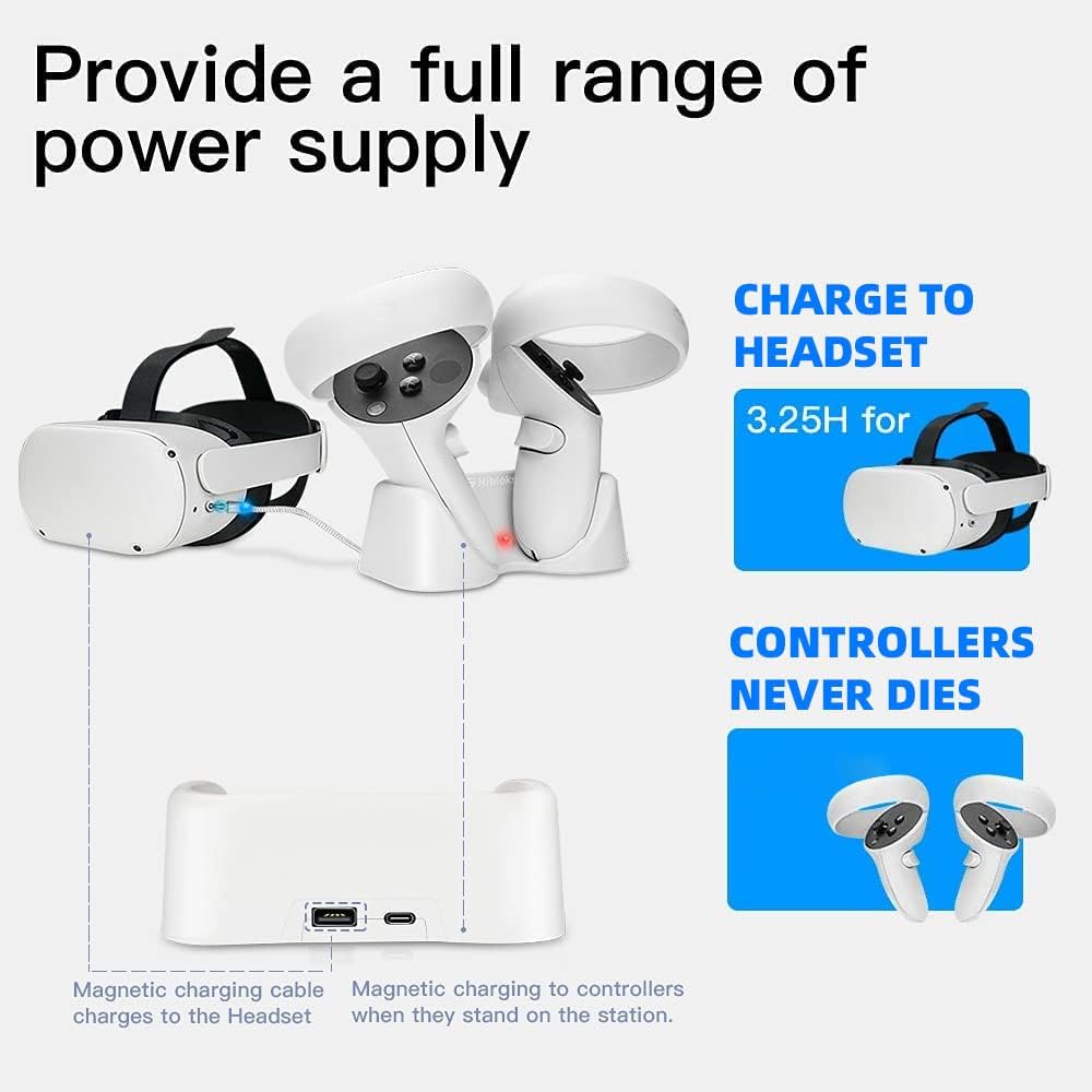 Magnetic Charging Station Set for Oculus Quest 2 Controllers, Pack of 2 I96711