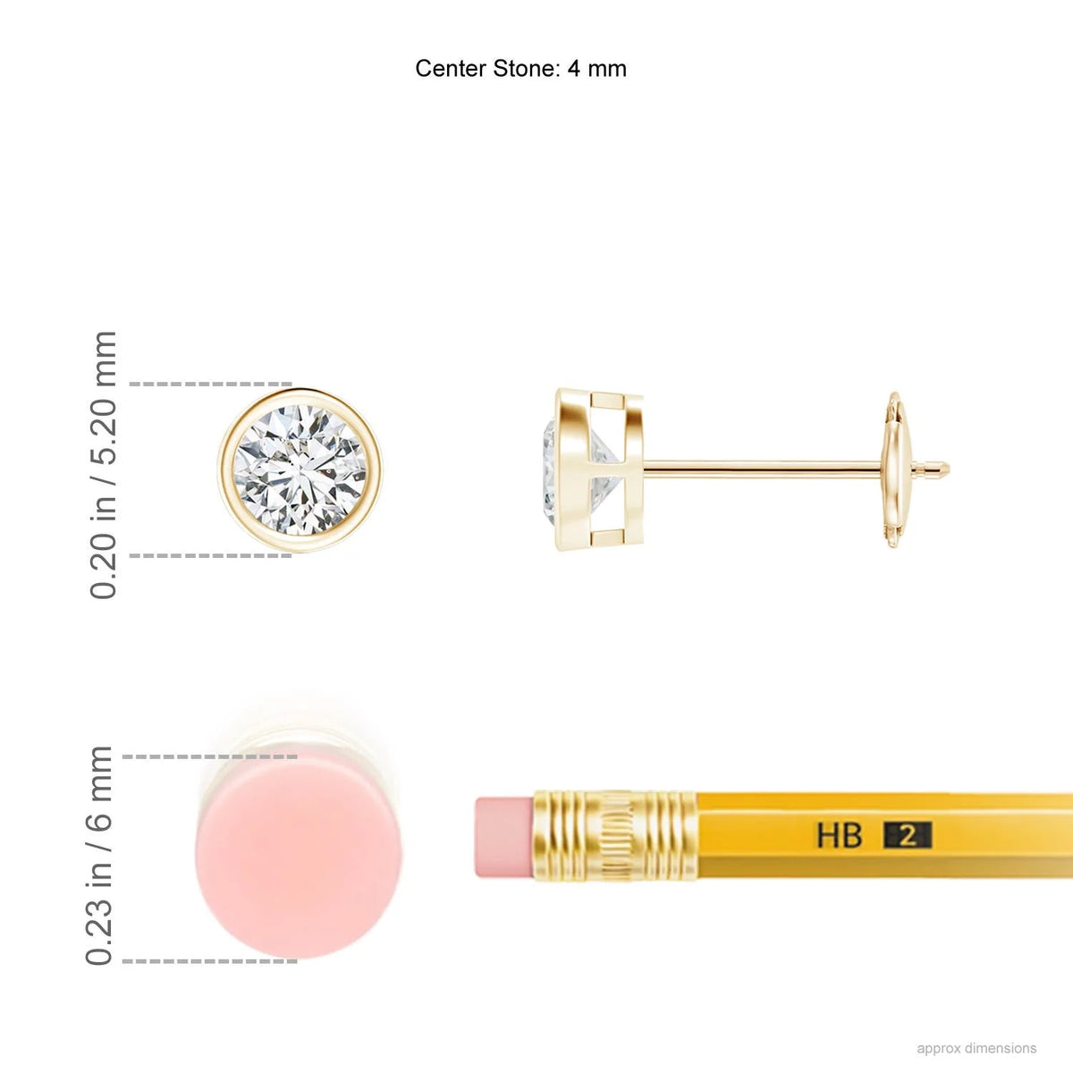 14K Yellow Gold Diamond Solitaire Stud Earrings V406283