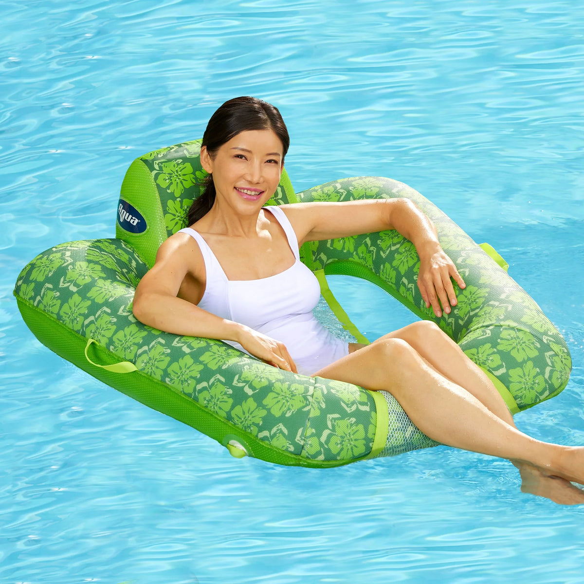 Green + Teal Fern Pool Lounge Chair Float F279