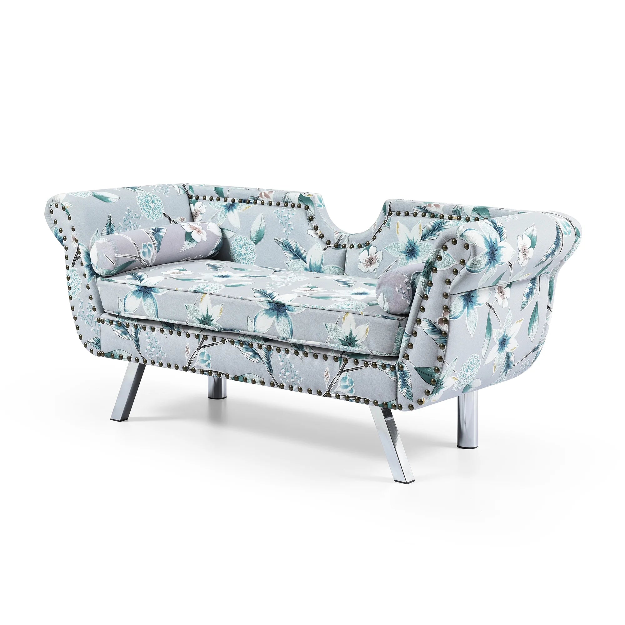 61" Width Fabric Upholstered Loveseat Settee with Washable Cushion Cover J684024