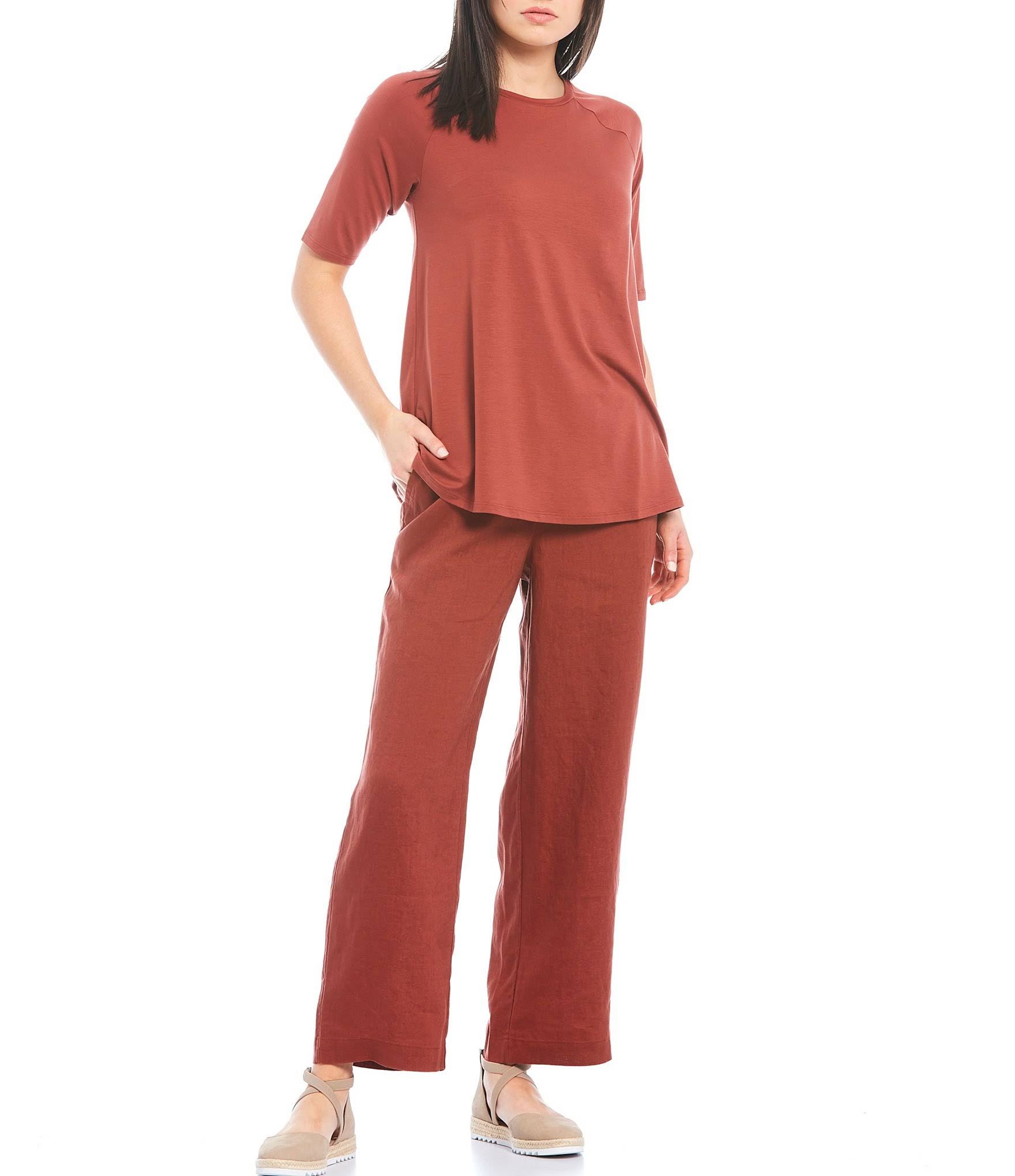 Organic Linen Ankle Straight Leg Pant S393