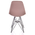 Cream Beige Mid-Century Modern Dining Accent Side Chair with Black Steel Leg (Set of 2) D32632