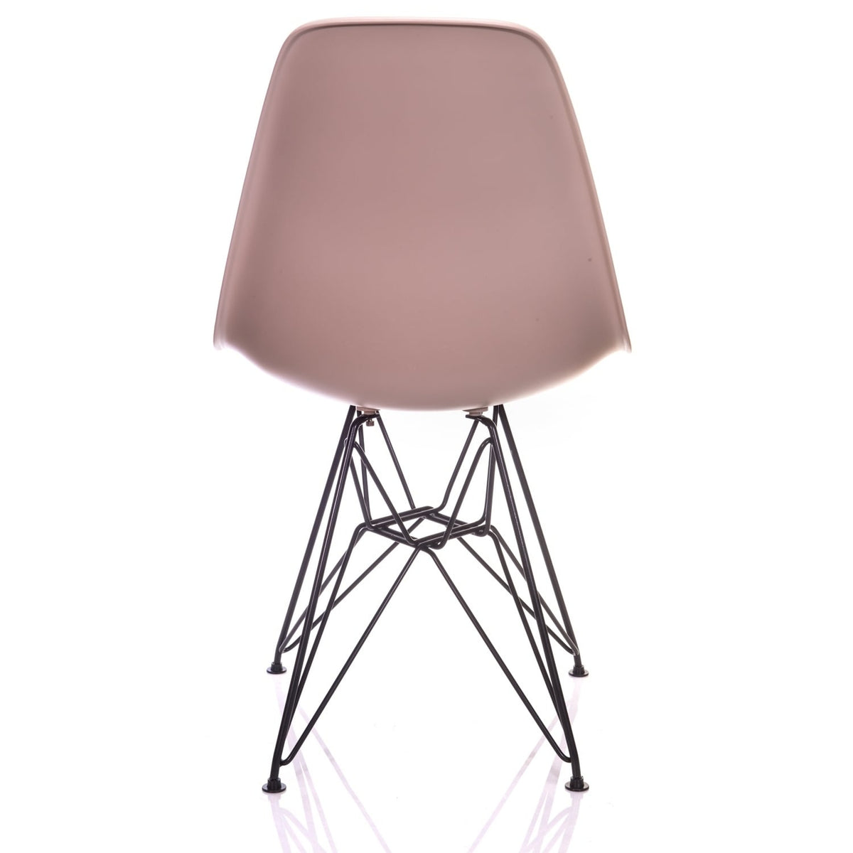 Cream Beige Mid-Century Modern Dining Accent Side Chair with Black Steel Leg (Set of 2) D32632