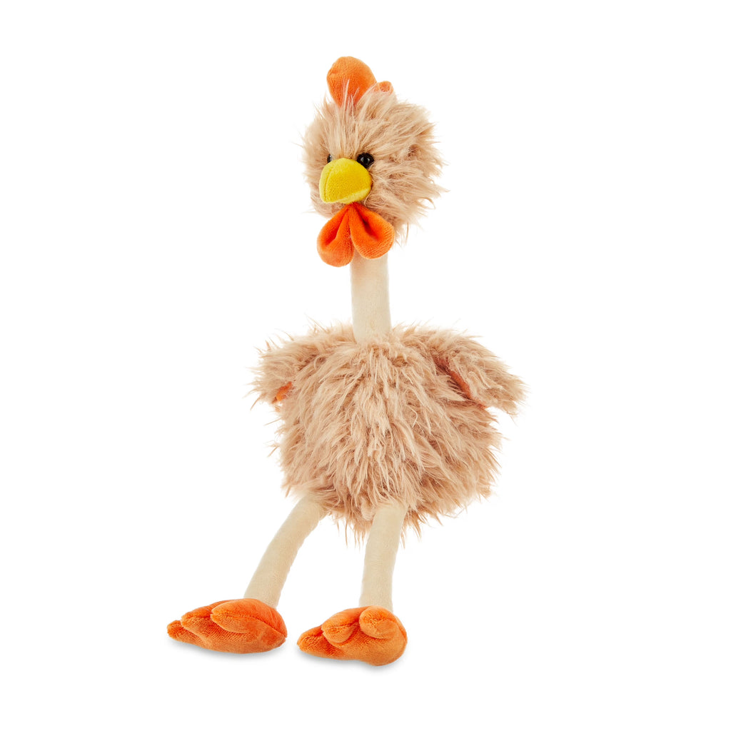18 in Brown and Orange Fuzzy Chicken Plush T462