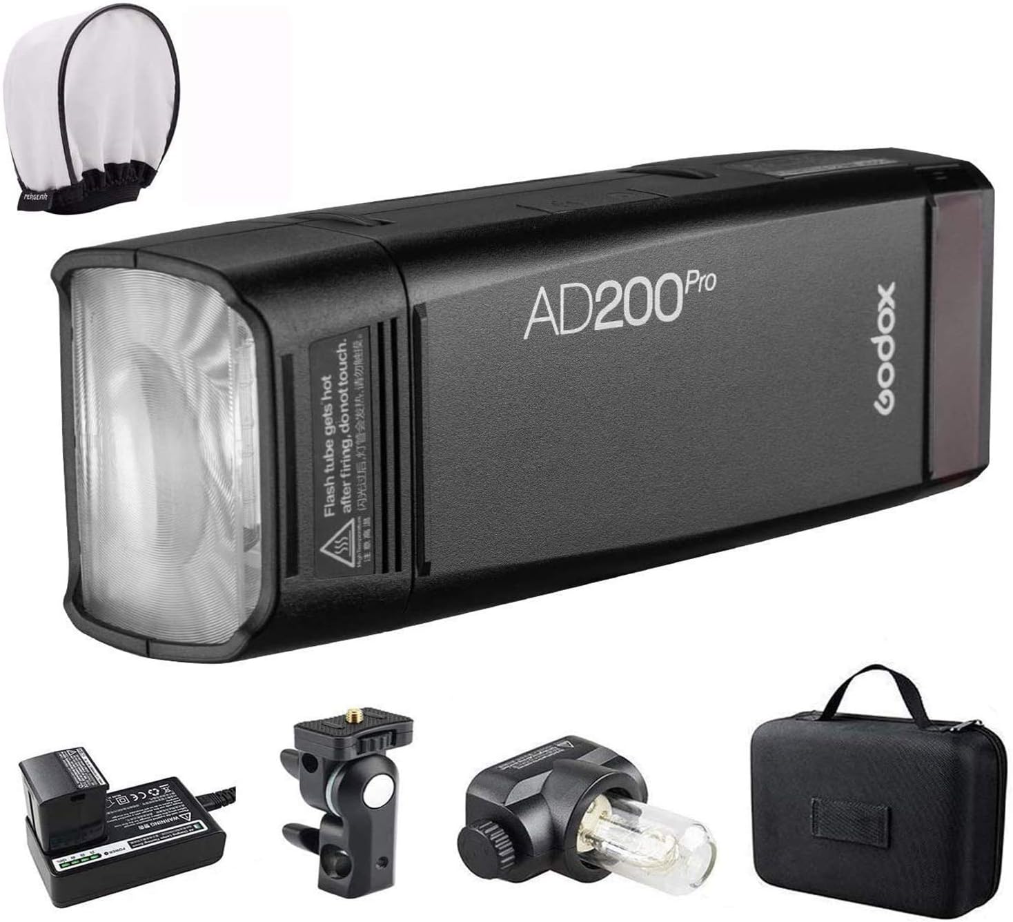 200Ws 2.4G Flash Strobe with Bare Bulb Flash Head P1502