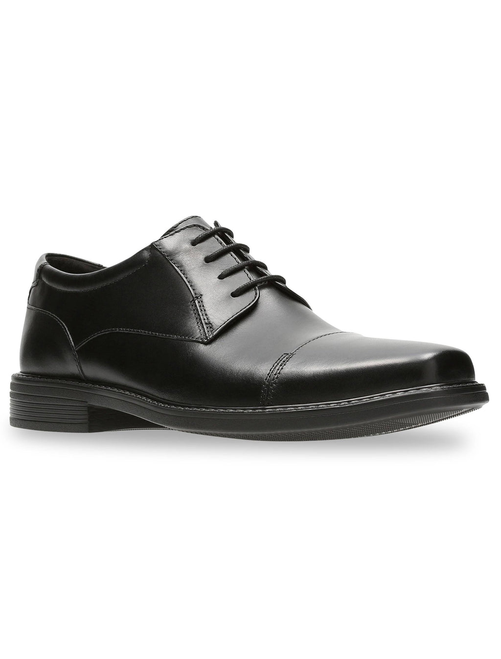 Black Leather Cap Toe Shoes Size 12 Wide I371758